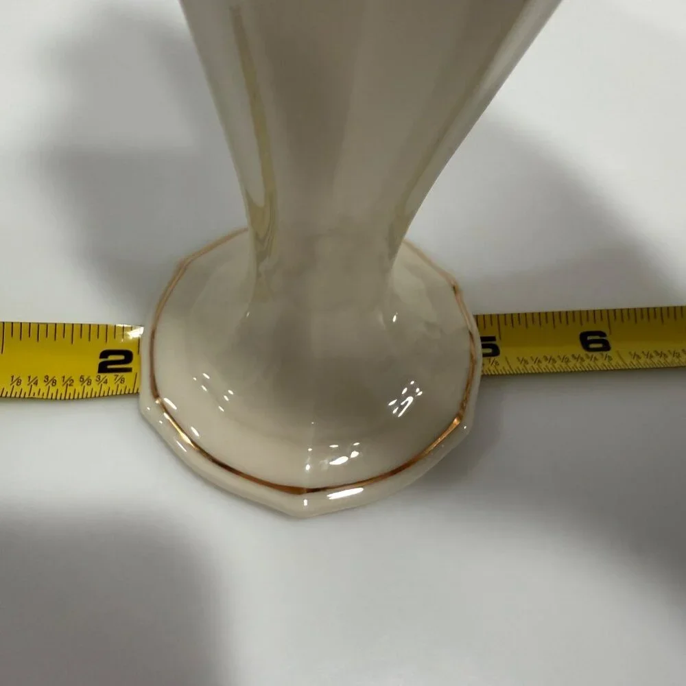 VTG Lenox Petite Pink Rose Bud Vase Porcelain Floral Cottagecore Cream Gold Trim